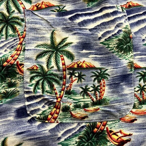 Vintage Pineapple Connection Shirt Men Medium Multi Palm Tree Collared Button-Up - Picture 7 of 10